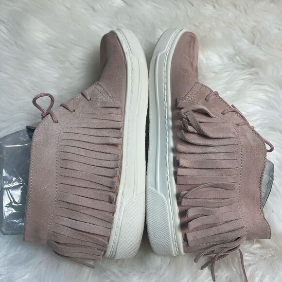 ASOS made in Italy leather suede light pink lace up fringe ankle boots EUR SZ41 - Picture 8 of 14